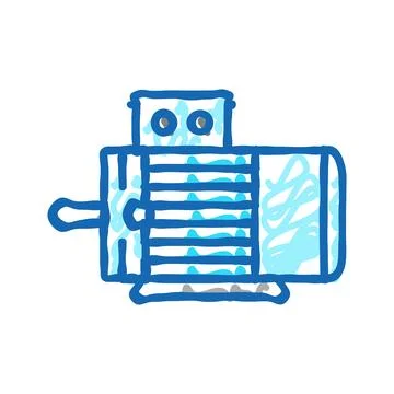 Electric motor electrical engineer icon doodle illustration イラスト素材