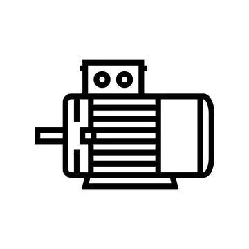 Electric motor electrical engineer line icon vector illustration Stock Illustration