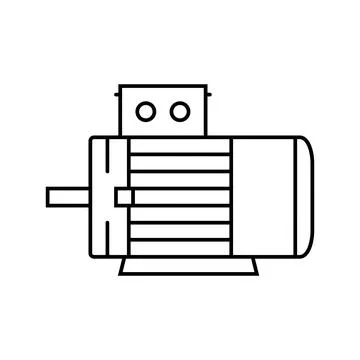 Electric motor electrical engineer line icon vector illustration Stock Illustration