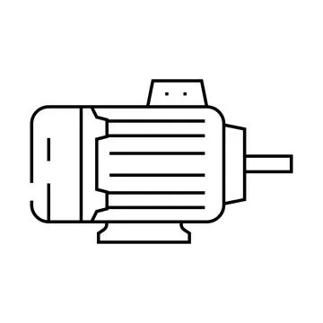 Electric motor electrical engineer line icon vector illustration Stockillustratie
