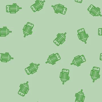 Electric motor electrical engineer line vector seamless pattern Stock Illustration