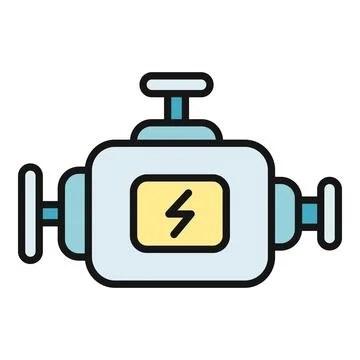 Electric motor engine generating power Stock Illustration
