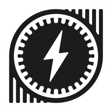 Electric motor engine icon in geometric and flat style. Stock Illustration