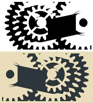 Electric motor gear reduction close-up Stock Illustration