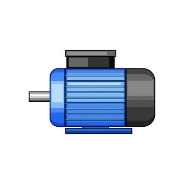Electric motor generating mechanical power from electrical energy Stock Illustration