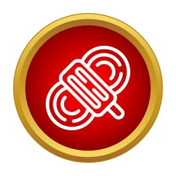 Electric motor icon button with red circle Stock Illustration