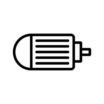Electric motor icon vector outline illustration Illustrazione stock