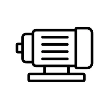 Electric motor icon vector outline illustration Stock Illustration
