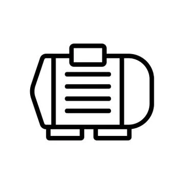 Electric motor icon vector outline illustration Stock Illustration
