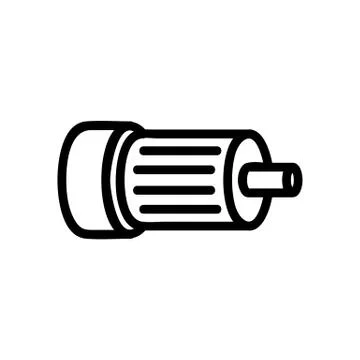 Electric motor icon vector outline illustration Stock Illustration