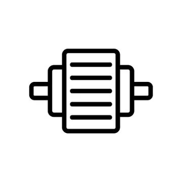 Electric motor icon vector outline illustration Stock Illustration