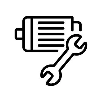 Electric motor icon vector outline illustration Stock Illustration