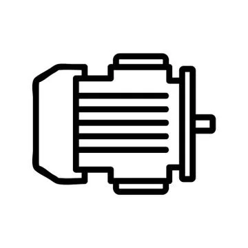 Electric motor icon vector outline illustration Stock Illustration