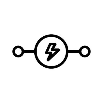 Electric motor icon vector outline illustration Stock Illustration