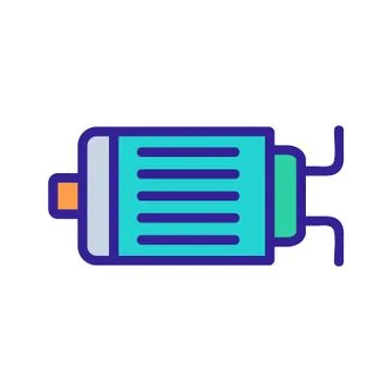 Electric motor icon vector outline illustration Stock Illustration