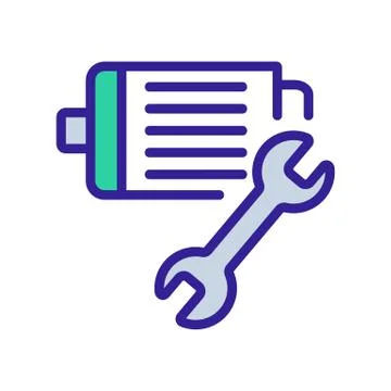 Electric motor icon vector outline illustration Stock Illustration