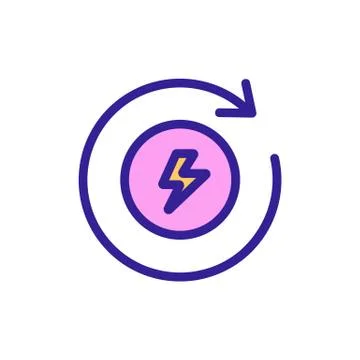 Electric motor icon vector outline illustration Stock Illustration