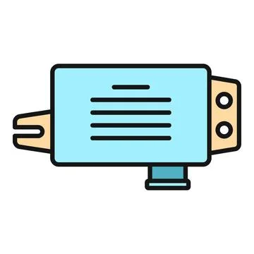 Electric motor or generator icon flat color Stock Illustration