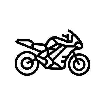 Electric motorcycle line icon vector illustration Stock Illustration