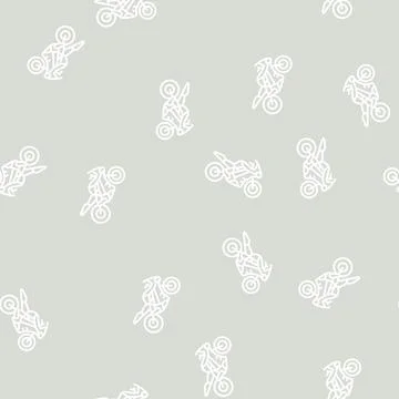 Electric motorcycle line seamless pattern Stock Illustration