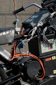 Electric motorcycle Stock Photos