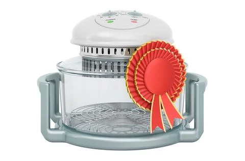 Electric Multi-function Air Fryer Oven with best choice badge, 3D rendering Stock Illustration