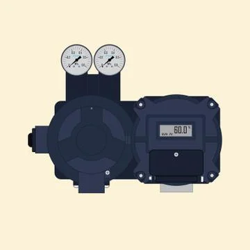 Electric multi-turn actuator Stock Illustration
