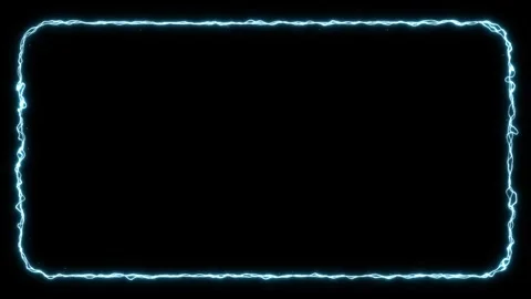 Electric Neon Blue Border Animation with Glowing Sparks Effect Vídeo Stock 314378967