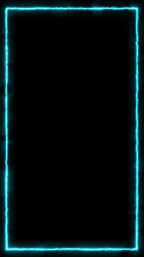 Electric Neon Blue Rectangular Frame In Darkness Stock Footage 303933546