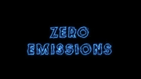 Electric Neon Blue Zero Emissions Text Animation with Glowing Sparks Effect Vídeos de archivo 311115280