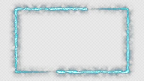 Electric Neon Frame Overlay Animation With Blue Energy Border Loop 動画素材 326847853