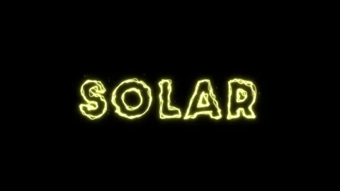Electric Neon Green 'Solar' Text Animation with Glowing Sparks Effect Vídeo Stock 314377927