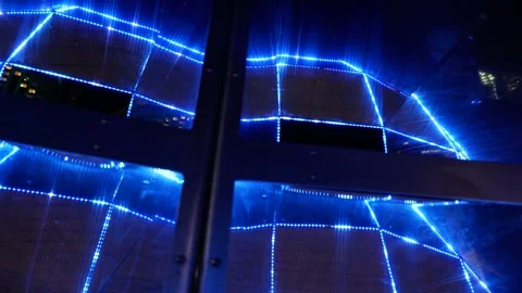Electric neon lines and reflections abstract 6K Stock Footage 311088710