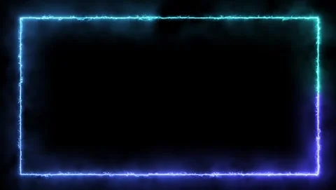 Electric Neon Rectangle Frame With Blue And Teal Glow Stock Footage 318213351