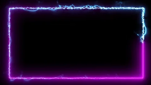 Electric Neon Rectangle Frame With Purple And Blue Glow Video stock 318213402