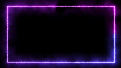 Electric Neon Rectangle Frame With Purple And Blue Glow Stock-Footage 318213408