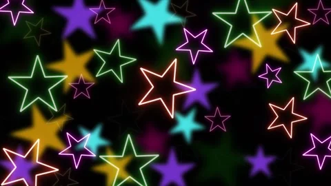 Electric Neon Star Motion Loop Aesthetic Video Background Stock Footage 323381285