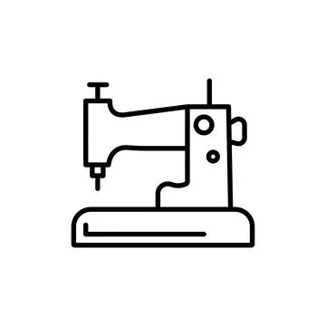 Electric or electromechanical sewing machine. Tailoring and dressmaking. Equi Stock Illustration