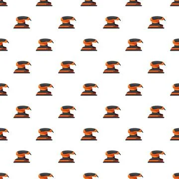 Electric orbital sander power tool seamless pattern Illustrazione stock