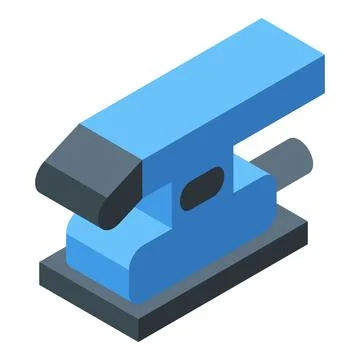Electric orbital sander smoothing surface with sandpaper isometric view Stock Illustration