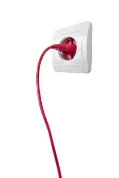 Electric outlet with cable plugged Stock-Fotos