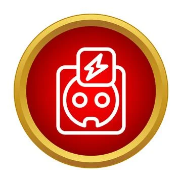 Electric outlet charging icon representing power and energy 스톡 일러스트