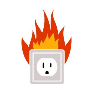 Electric Outlet Fire Icon Illustrazione stock
