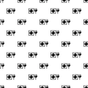 Electric outlet pattern seamless Illustrazione stock