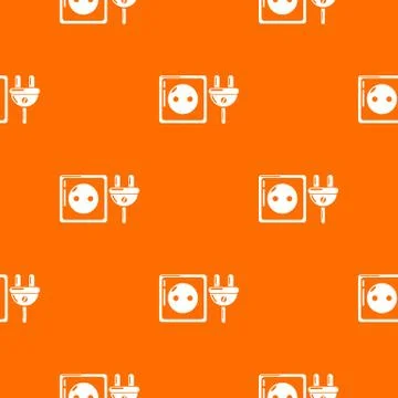 Electric outlet pattern vector orange Illustrazione stock