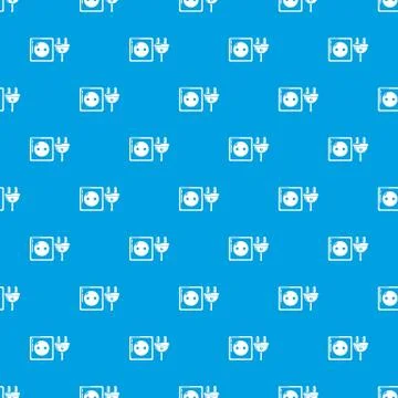 Electric outlet pattern vector seamless blue Stockillustratie