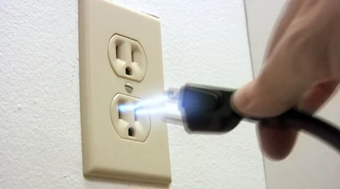 Electric Outlet Shock HD Stockbeeldmateriaal 1089227
