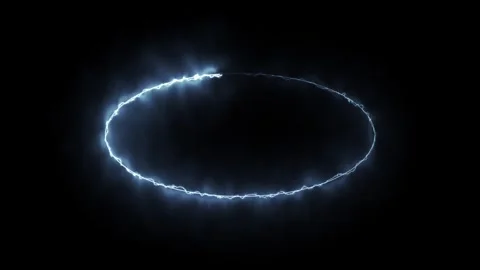 Electric oval frame pulsing with energy on black background abstract motion. Vídeo Stock 334907096