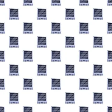 Electric oven appliances seamless pattern kitchen background Stock Illustration