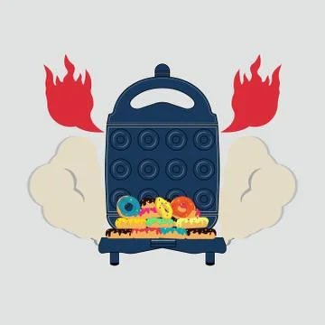 Electric oven for donuts Stock Illustration